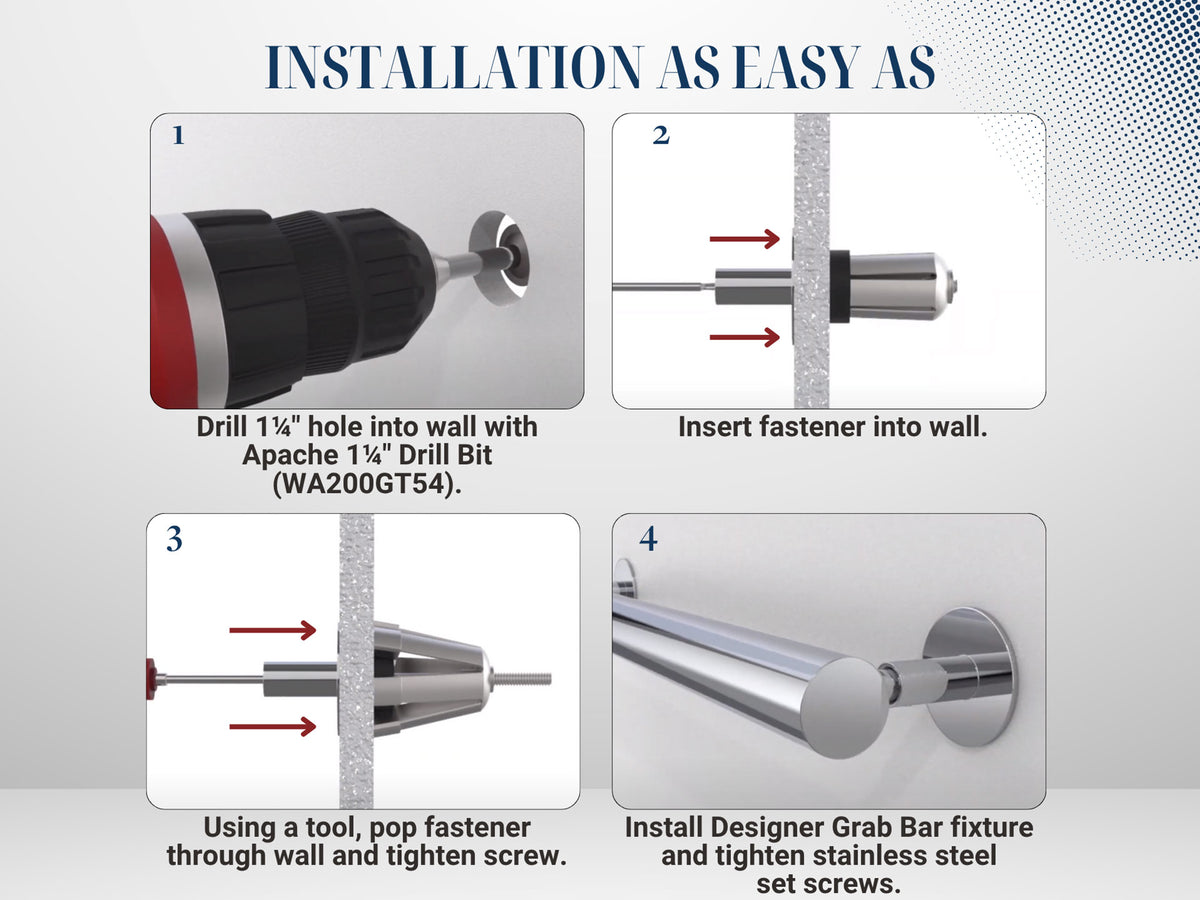 Designer Grab Bar Fastener