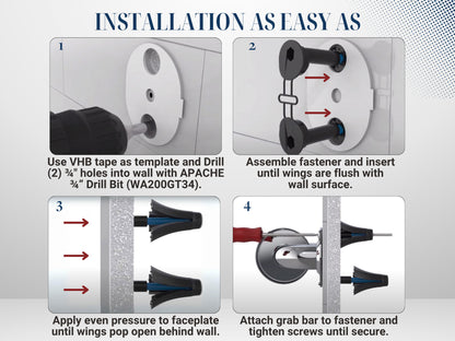 Structurally Engineered Grab Bar Fastener