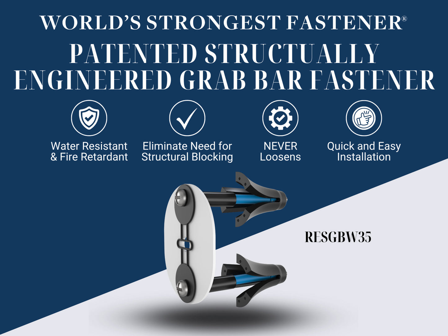 Structurally Engineered Grab Bar Fastener