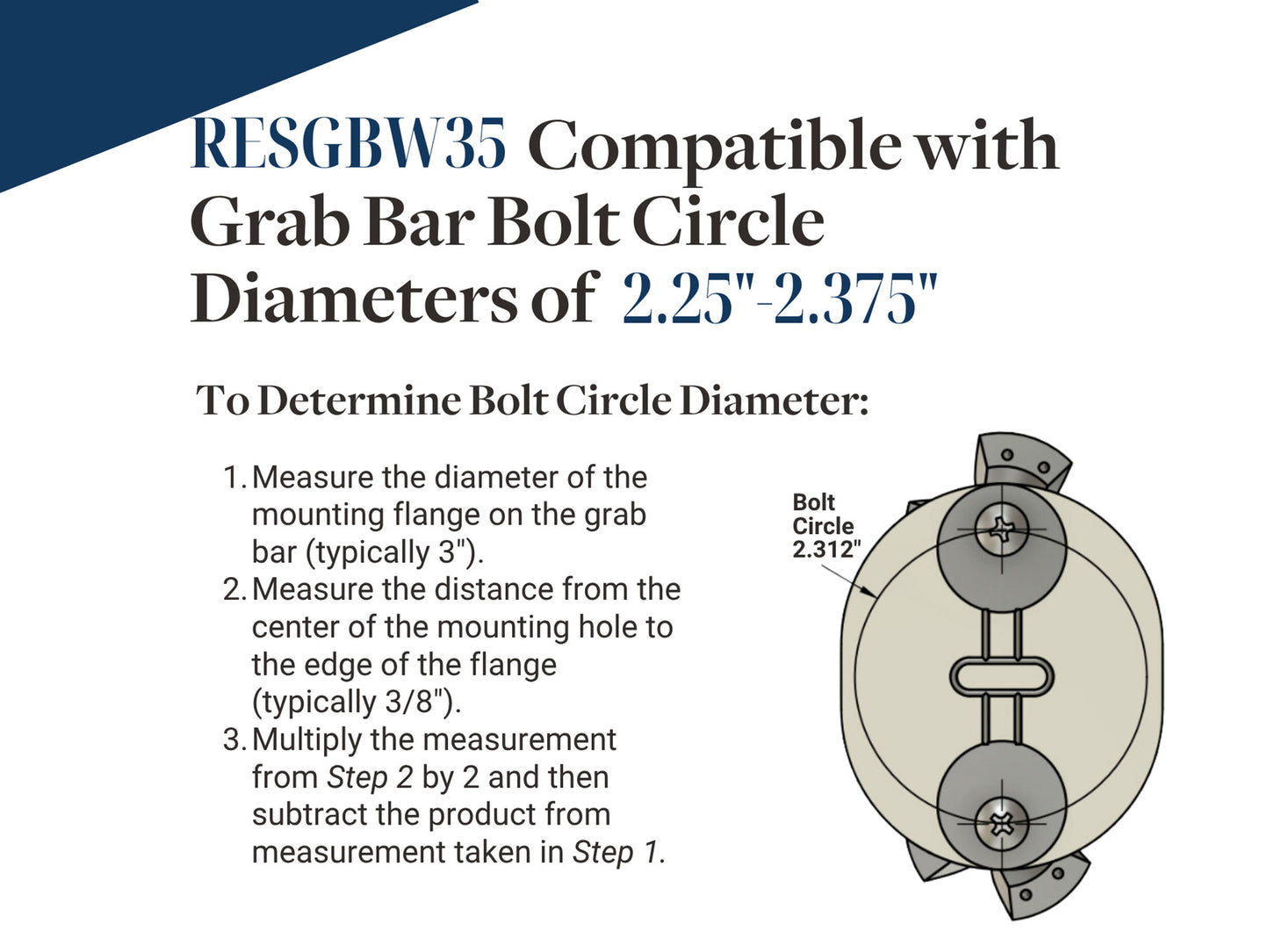 Structurally Engineered Grab Bar Fastener